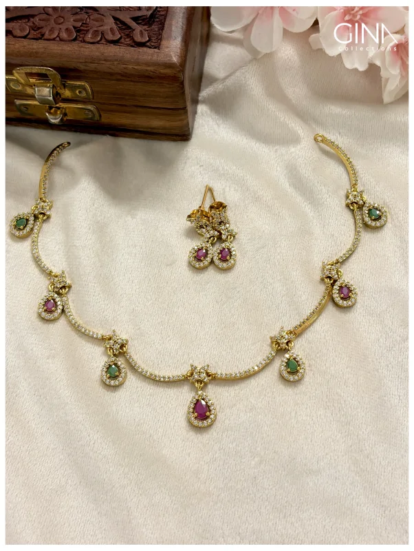 AD Studded Multicolor Gemstones Drops