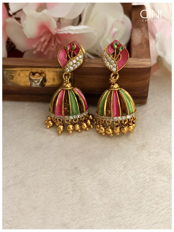 Meenakari Lilly Jhumkas