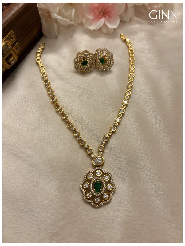 Vanamala with Emerald Pendant